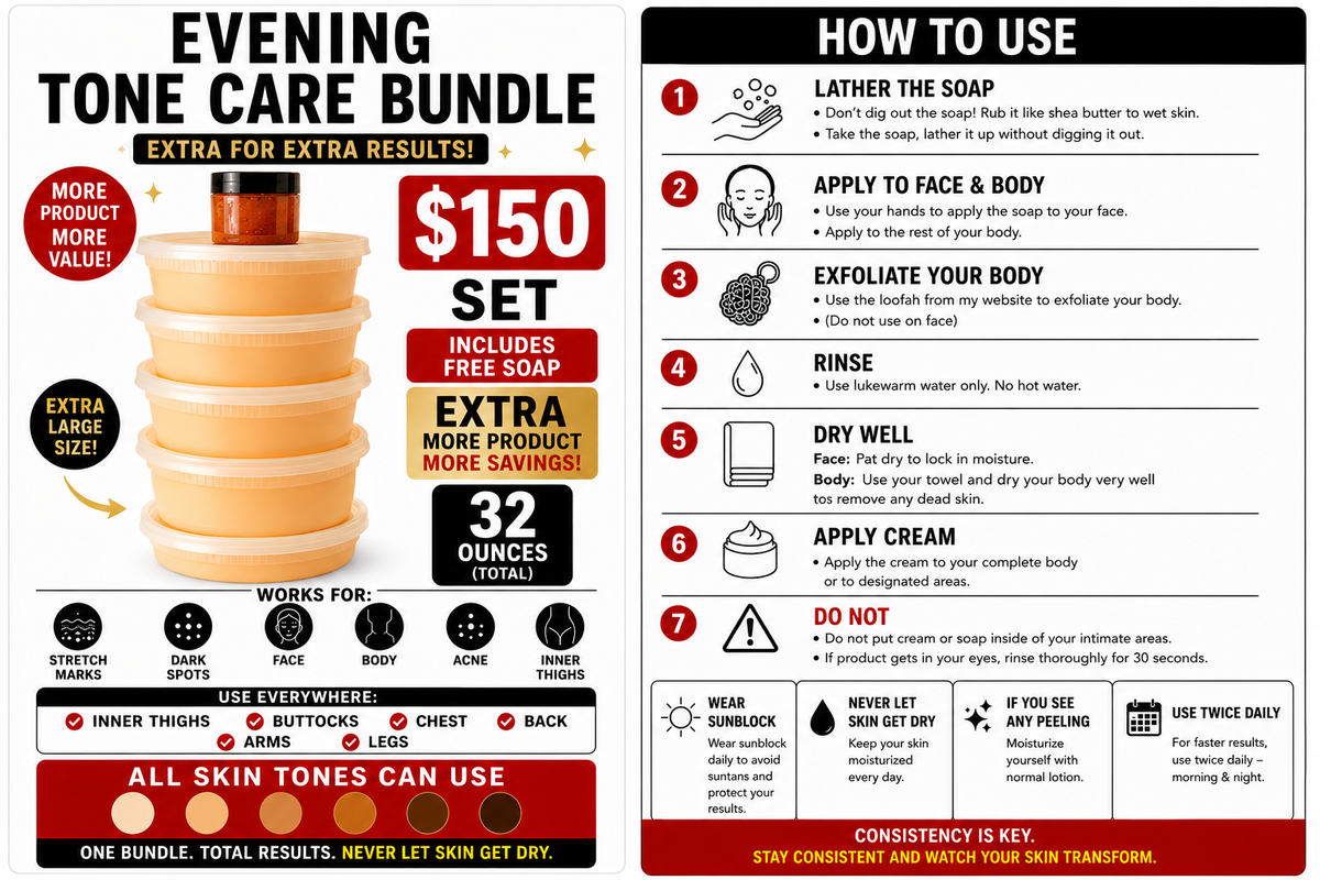 Evening Tone Care Bundle – 32 OZ Family Size