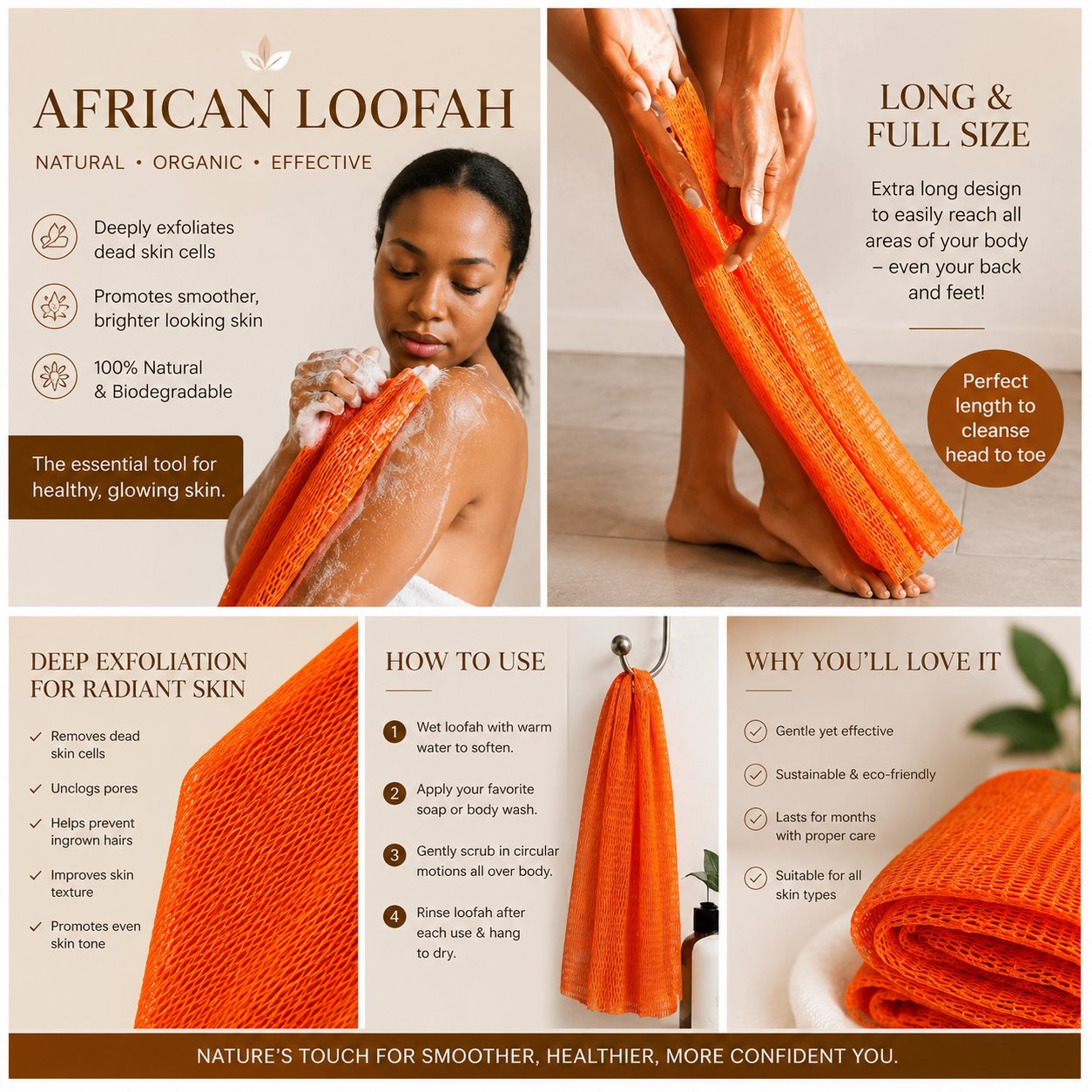 Burkina Glow African Exfoliating Bath Net