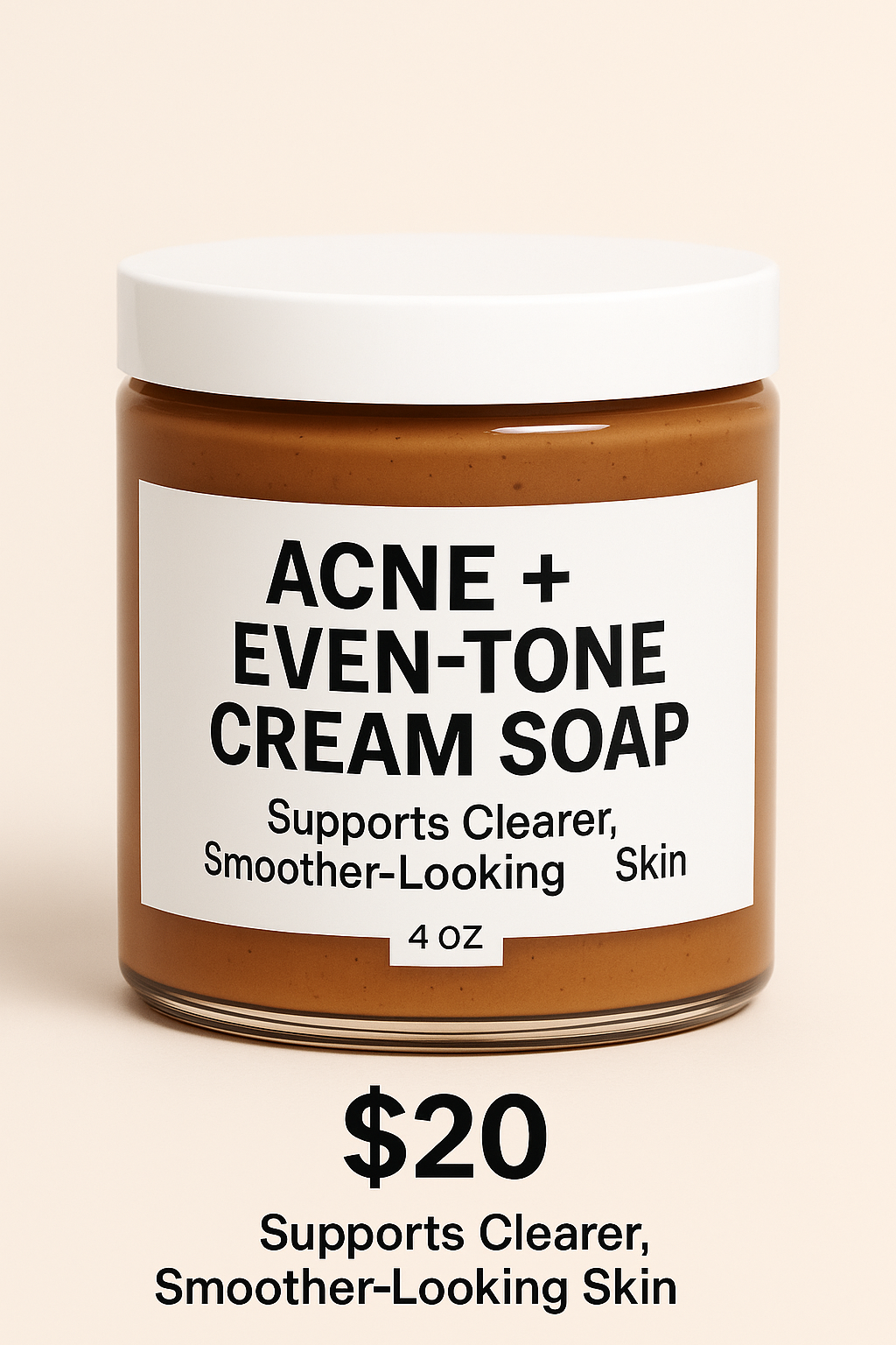 Acne + Even-Tone Cream Soap – Supports Clear, Smooth-Looking Skin (4 oz)