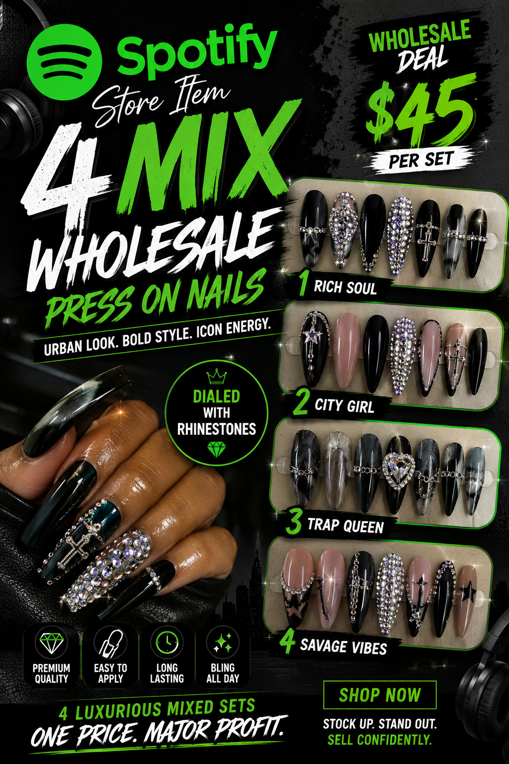 For press on nails, $45
