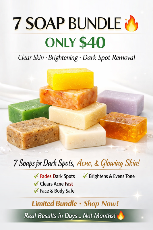 7 Soap Brightening Bundle – Dark Spot Remover + Acne Treatment Set (Face & Body)