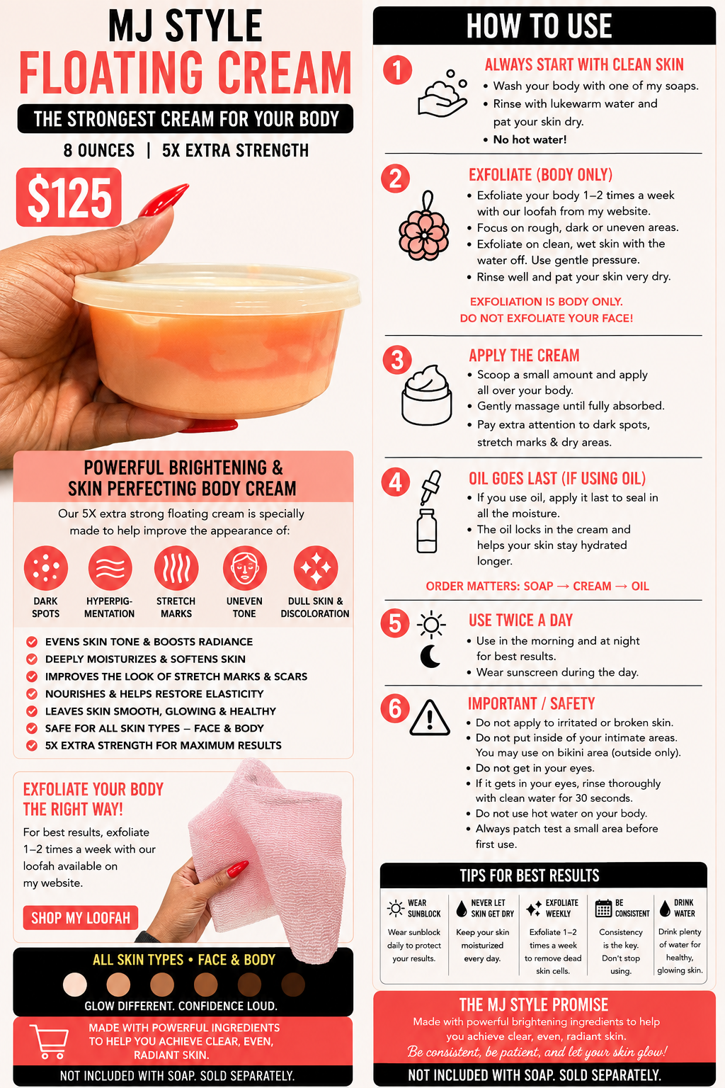 FLOATING CREAM IS THE STRONGEST BODY CREAM (8oz)
