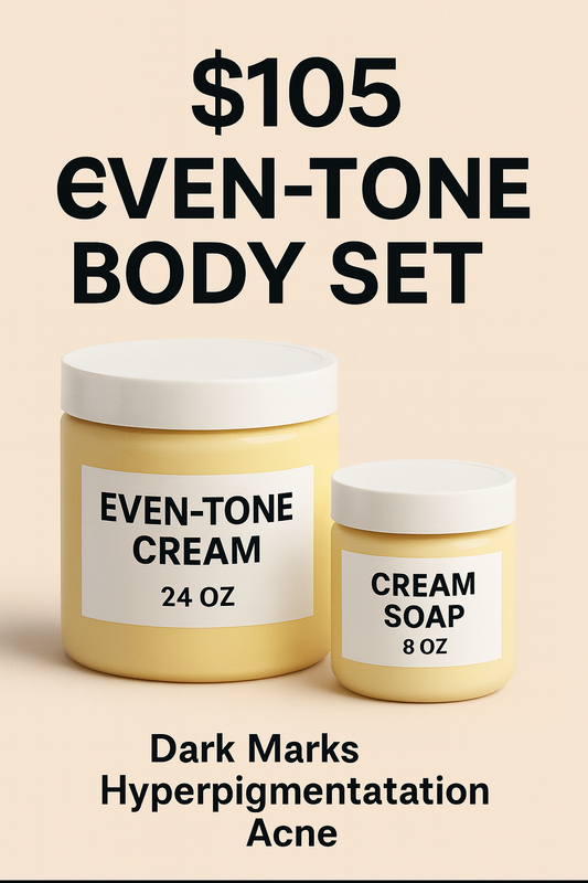 $105 Even-Tone Body Set – 24 oz Cream + 8 oz Cream Soap