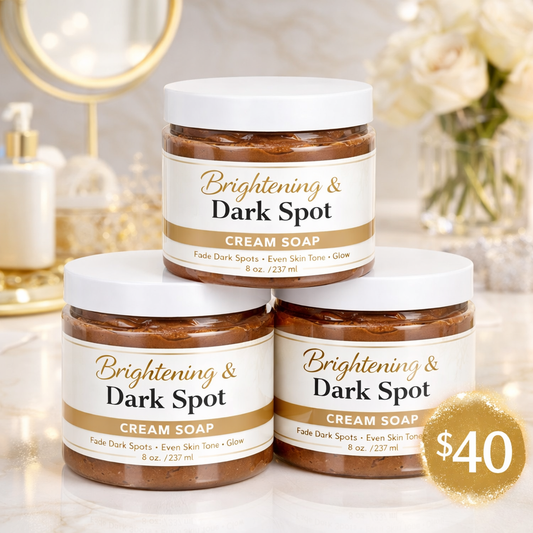 Triple Action Brightening Cream Soap – Dark Spot Corrector, Acne Clearing & Radiant Glow Skin Cleanser
