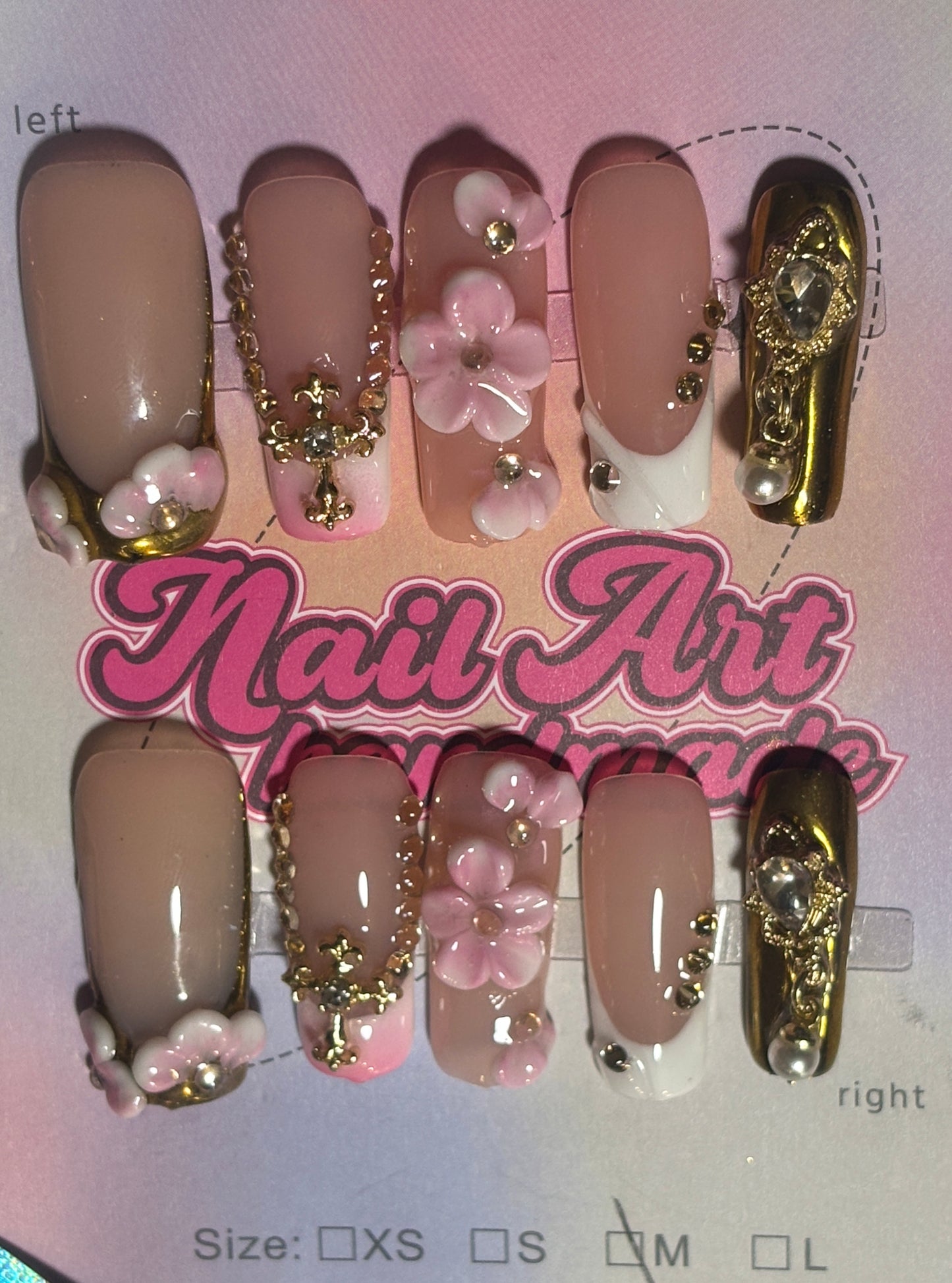 Luxury acrylic press on nails (medium)